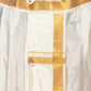 Sethukrishna Men Cream-Coloured & Gold-Coloured Solid Art Silk Dhoti Pants | Swadesiicart