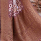 Joban Fashion Ivory And Dusty Rose Crepe Chiffon Pure Handloom Banarasi Silk Saree | Swadesiicart