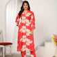 Jyoti Fashion Women's Pink Rayon Floral Print with Side Pocket Kurtis & Sets | Swadesiicart