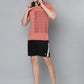 Alcis Men Pink Typography Printed Slim Fit Running T-shirt | Swadesiicart