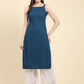 Kalini Floral Embroidered Chikankari Georgette Kurta | Swadesiicart