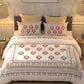 BELLA CASA Pink & Green Ethnic Motifs 350 TC Super King Bedsheet with 2 Pillow Covers