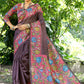 Vishnu Weaves Women's Coffee Cotton Silk Woven Saree with Blouse - Swadesiicart