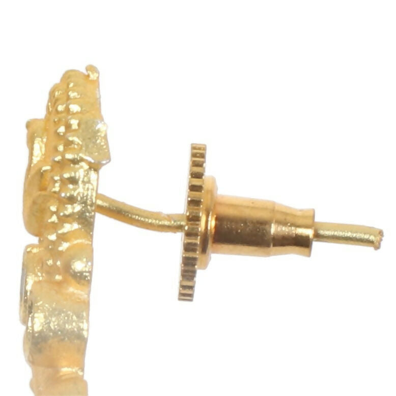Joban Fashion Women Matte Gold Brass Earrings | Swadesiicart