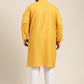 Sojanya Plus Size Men Mustard Yellow Pure Cotton Kurta | Swadesiicart