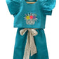 ArthLife Blue Flower Embroidered Co-Ord Set - Swadesiicart
