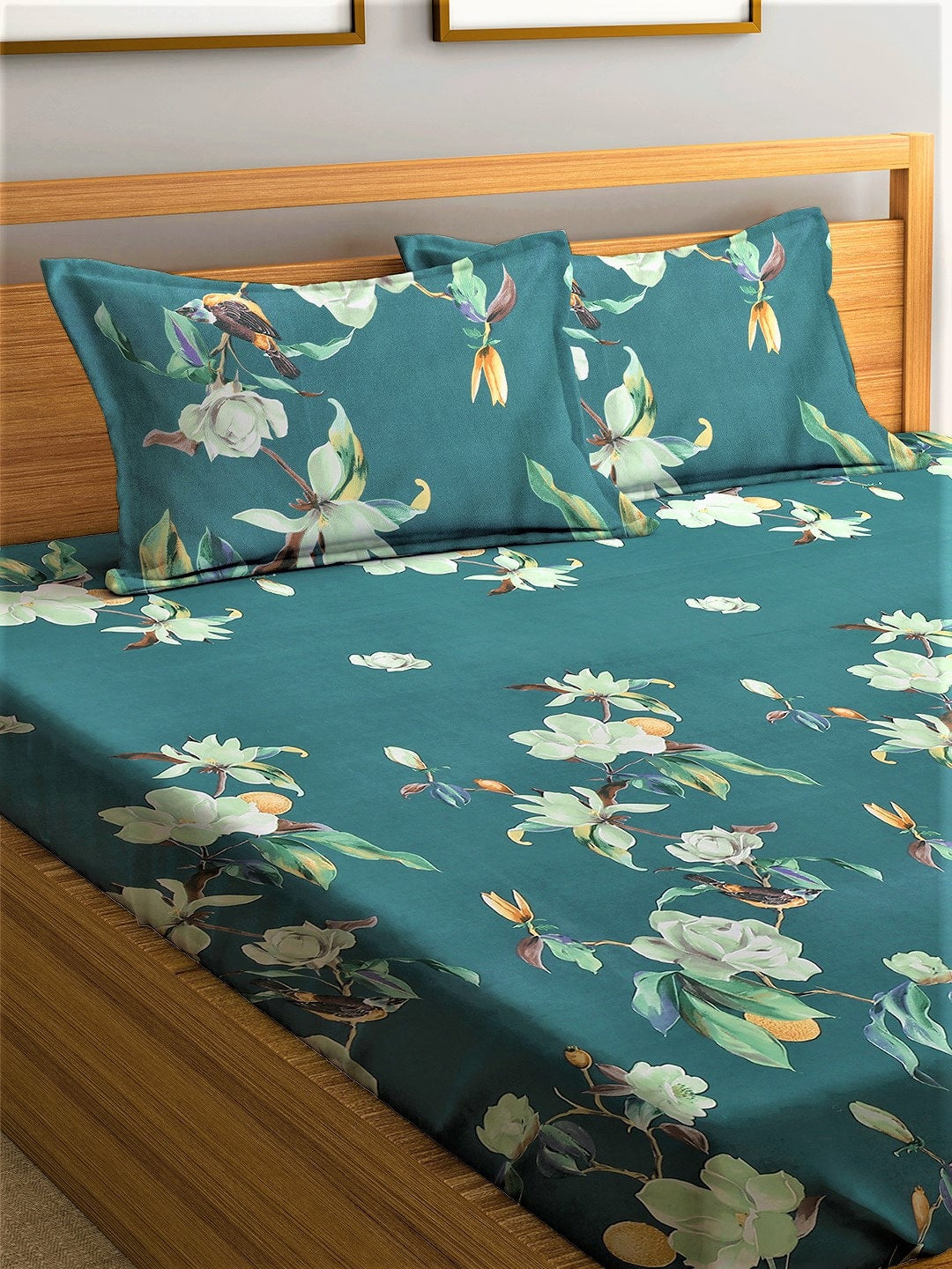Home Sizzler Unisex Green Bedsheets - Swadesiicart