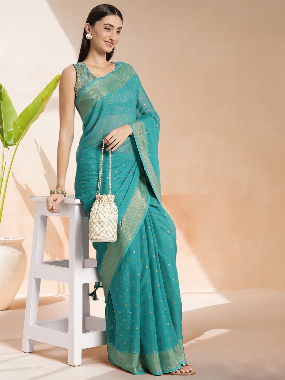 Mitera Woven Design Zari Ready to Wear Saree | Swadesiicart