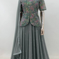 Lorenvalley Fashion Grey Faux Georgette Embroidery with Sequince Work Salwar Lehenga Stitched | Swadesiicart