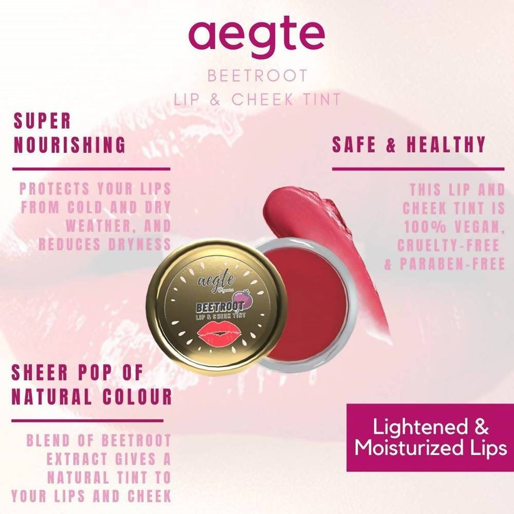 Aegte Organics Beetroot Lip and Cheek Tint Balm (Rosy Pink) - Swadesiicart