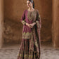 Anaita Maroon Silk Readymade Palazzo Suit with Swarovski Work