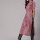Aks Women Checked Shirt Collar Pure Cotton Kurta With Trousers