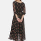 Souchii Women Black Printed Fit And Flare Beautiful Dress - Swadesiicart