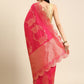 Anouk Pink Woven Design Pure Silk Banarasi Saree | Swadesiicart