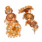 Shoshaa Maroon & Green Gold-Polished Contemporary Jhumkas Earrings | Swadesiicart
