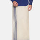Sethukrishna Men Off White Traditional Kerala Double Mundu | Swadesiicart