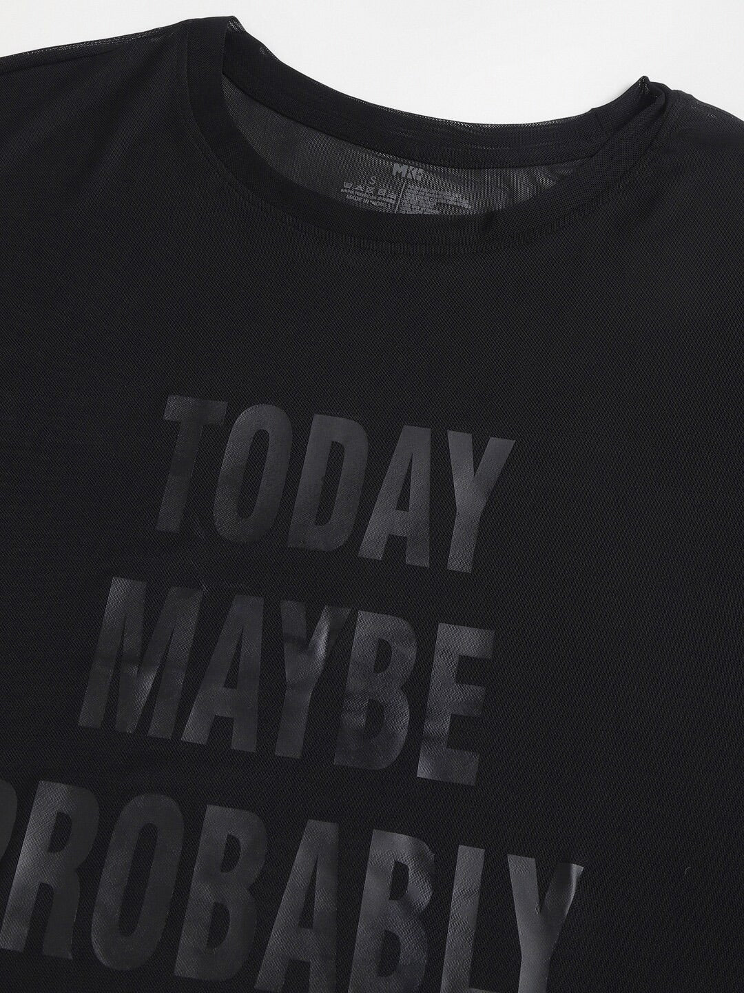 MKH Typography Printed Relaxed Fit Sheer Dri-FIT T-shirt - Swadesiicart