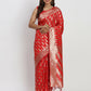 Astita Banarasi Silk Red Saree | Swadesiicart