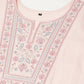Peach Viscose Rayon Yoke Embroidered A-line Top - Tarini - Swadesiicart