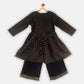 Ahalyaa Black Color Crepe Printed kids Kurta Palazzo Set For Girls | Swadesiicart