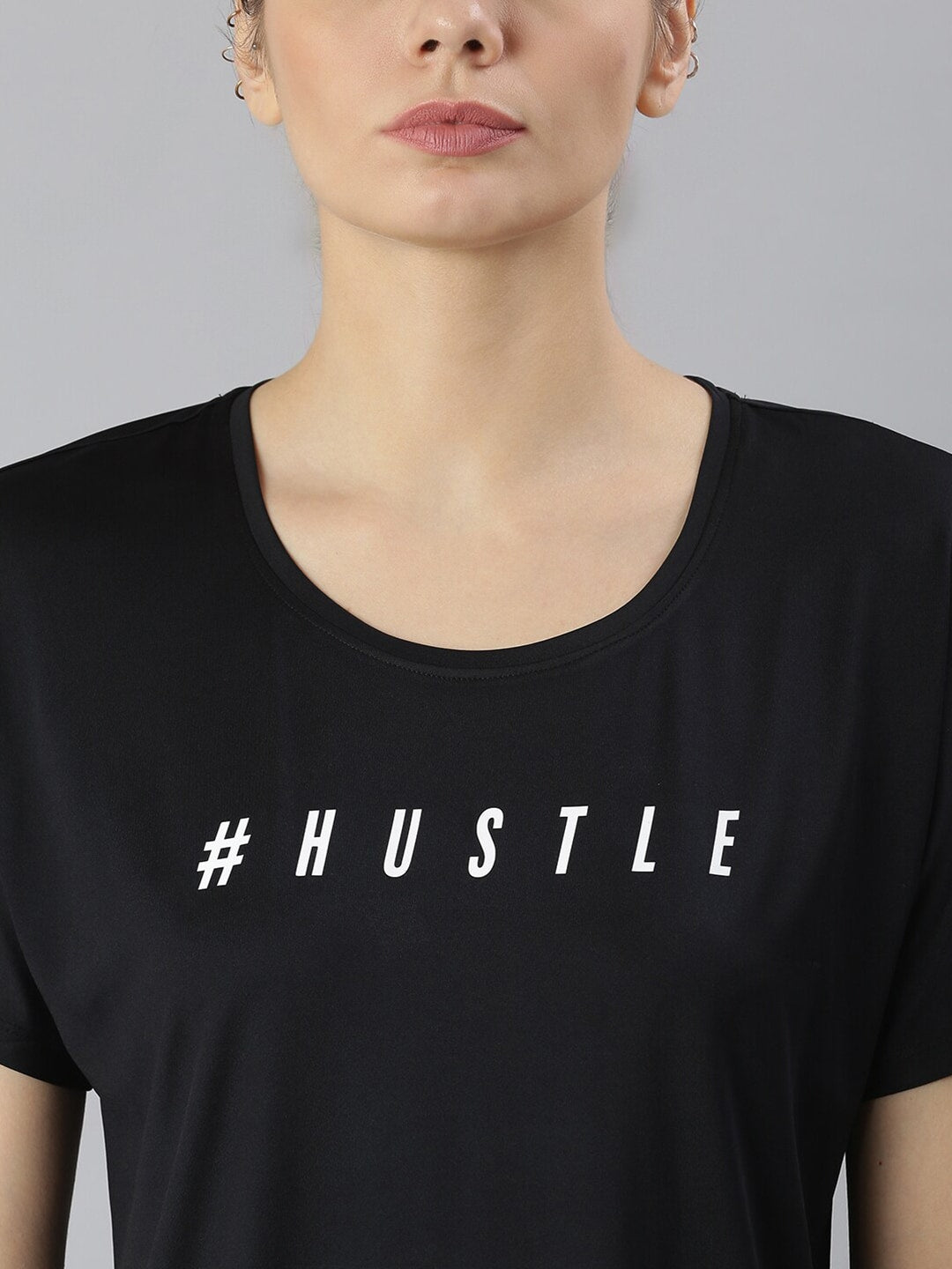 MKH Typography Printed Round Neck Crop Sports T-shirt - Swadesiicart