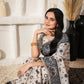 Shree Shyam Fashion Linen Cotton Black & Cream Saree