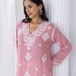 HOUSE OF KARI Floral Embroidered Fizaa Chikankari Pure Cotton Straight Kurta | Swadesiicart