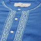 House of Pataudi Men Pure Cotton Solid Chikankari Jashn Short Kurta | Swadesiicart