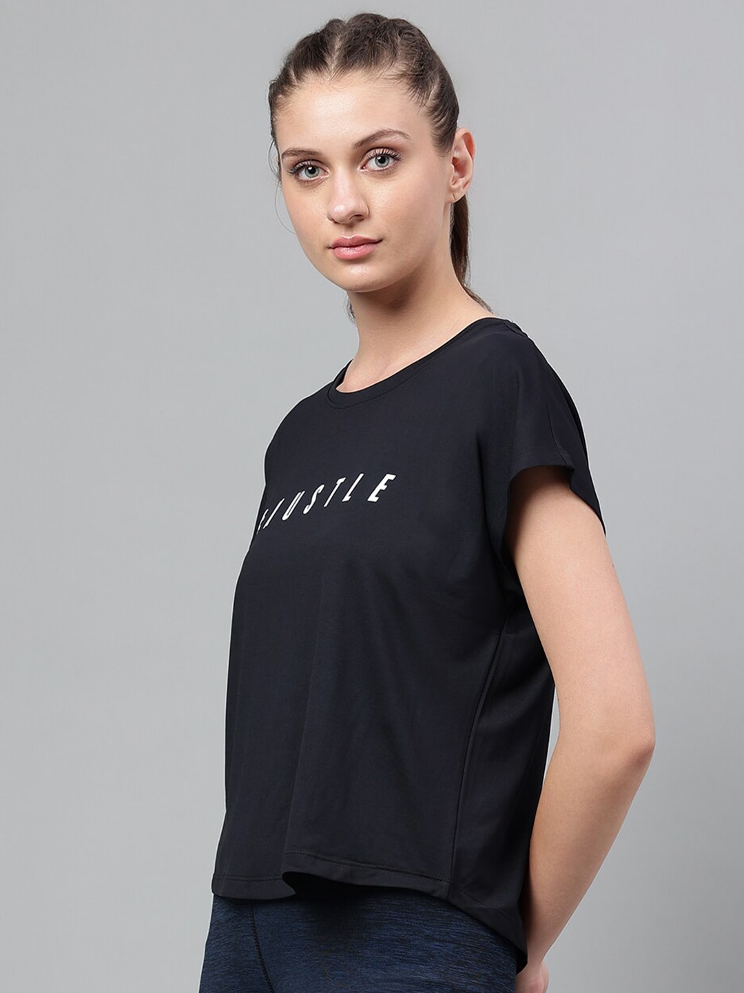 MKH Typography Printed Extended Sleeves Dri-FIT Relaxed Fit T-shirt - Swadesiicart