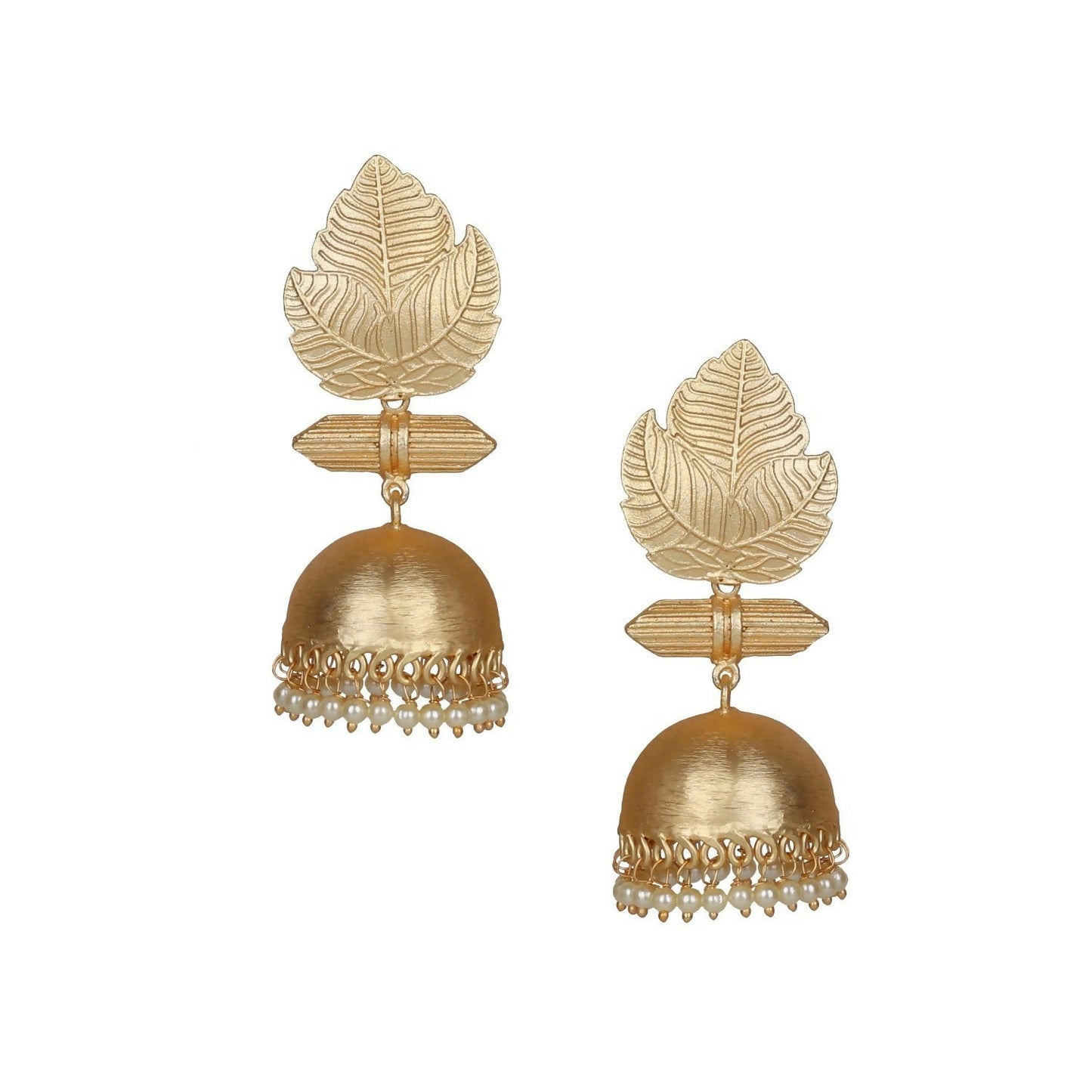 Joban Fashion Women Matte Gold Brass Jhumka | Swadesiicart
