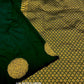 Green Silk Woven Saree with Unstitched Blouse - Hiral Fashion | Swadesiicart