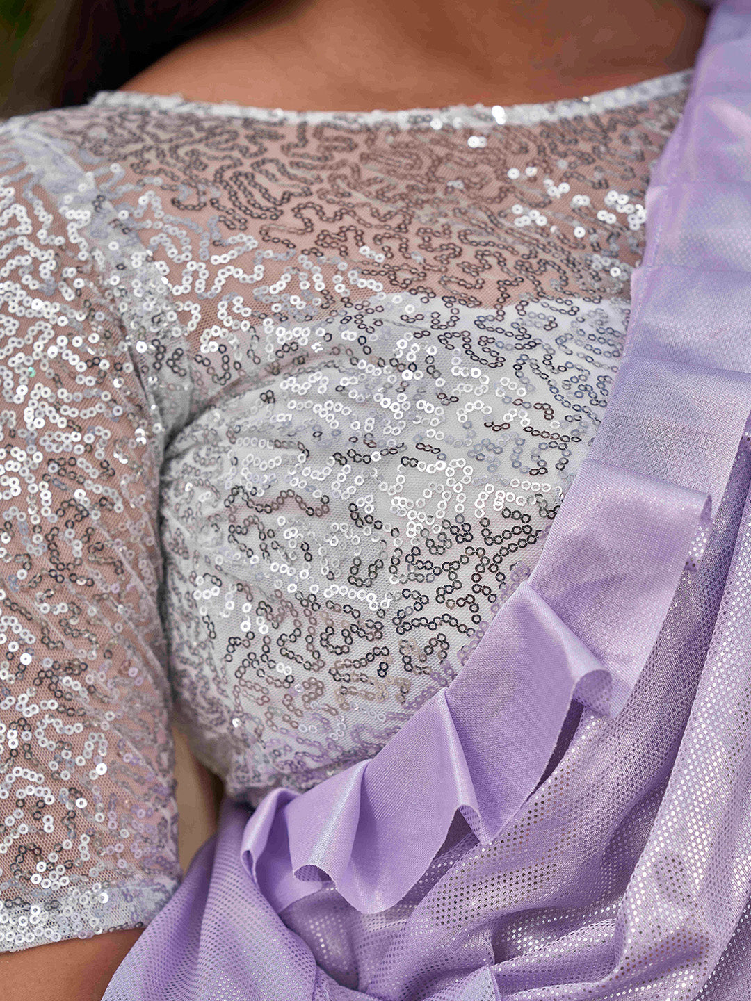 Tikhi Imli Lavender Embellished Saree | Swadesiicart