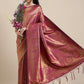 Saree Mall Magenta Ethnic Motifs Zari Silk Blend Banarasi Saree | Swadesiicart