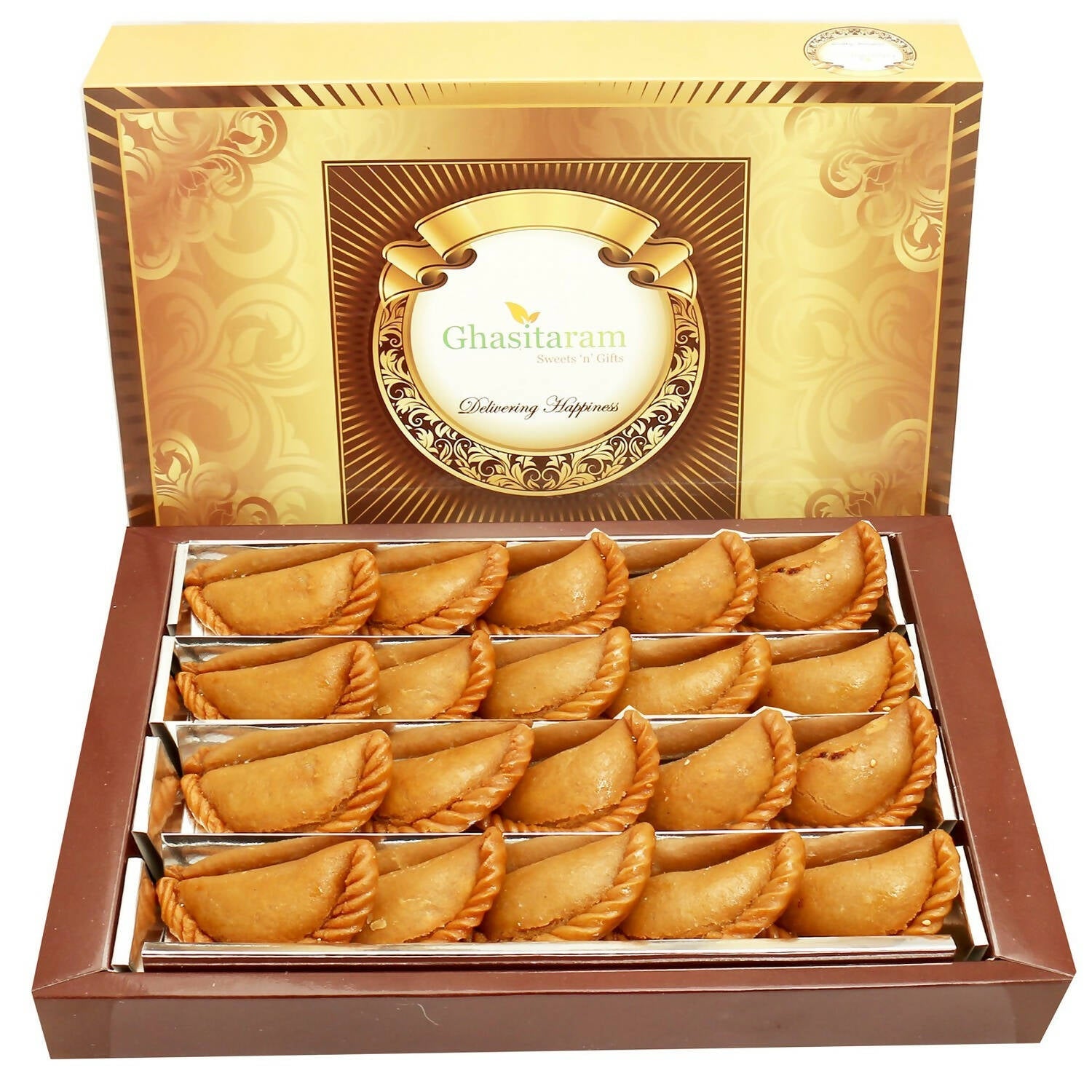 Ghasitaram Holi Sweets - Dry Sweet Wheat Gujiya | Swadesiicart