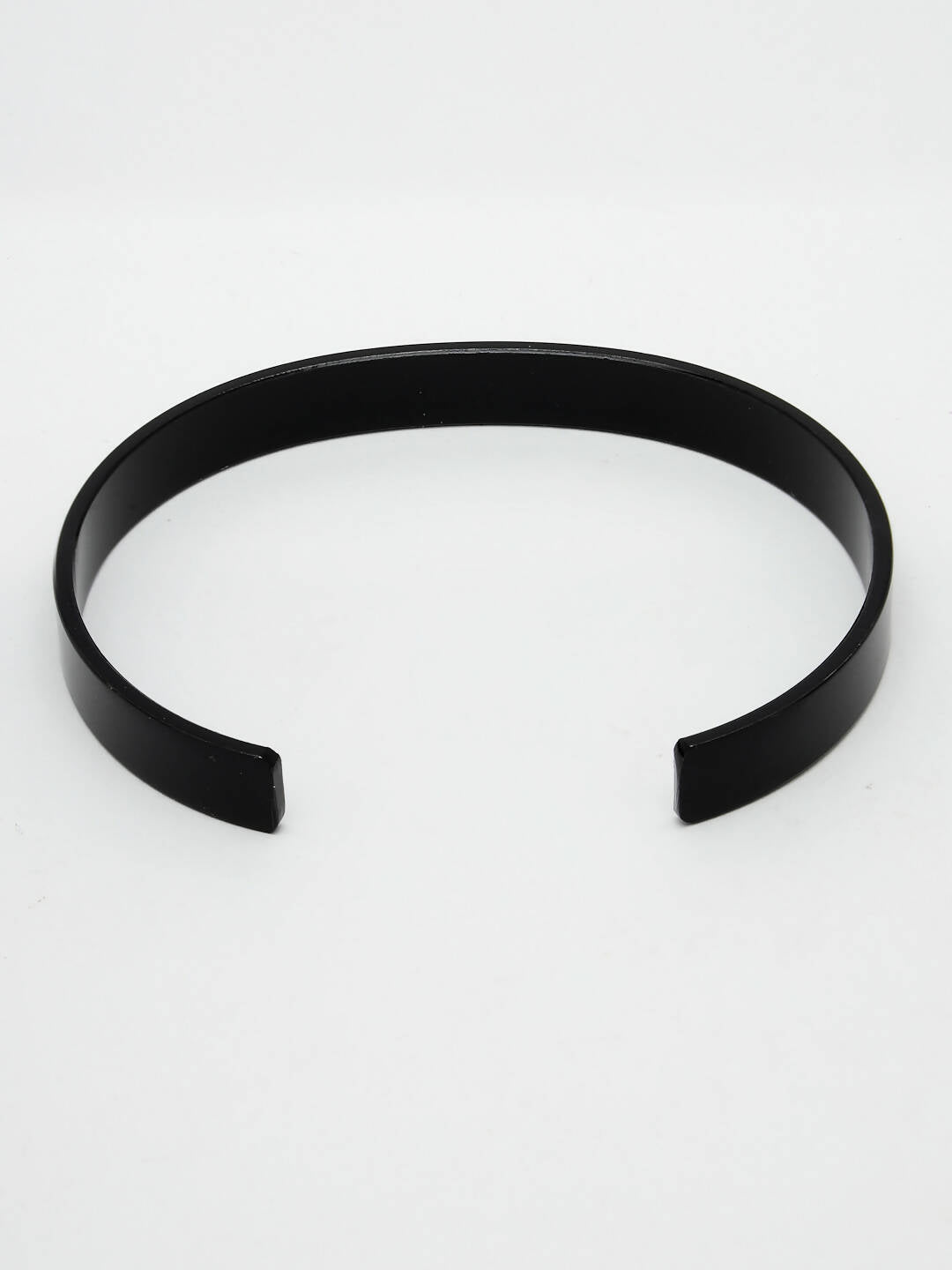 NVR Men Black Rhodium-Plated Stainless Steel Cuff Bracelet - Swadesiicart