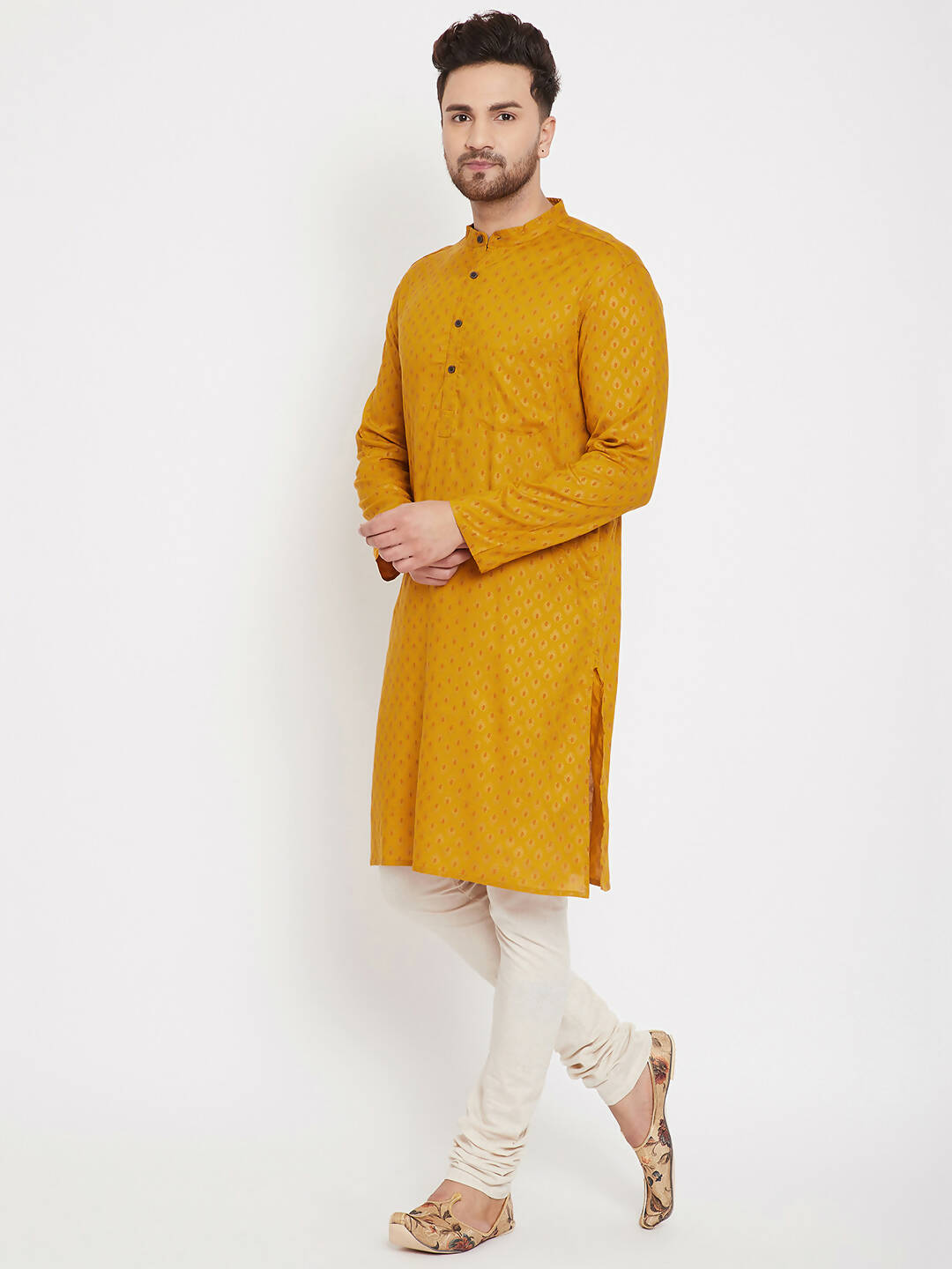 Even Apparels Yellow Rayon Wedding Men's Kurta For Haldi | Swadesiicart