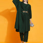 Women Republic Green Fusion Style Kurta With Hand Embellishment And Pants | Swadesiicart