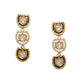 Meenakari and Diamond Studded Dangler Earrings (Gold) - Ruby Raang | Swadesiicart