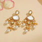 Ruby Raang 22k Gold Polished Kundan Earrings With Pearls | Swadesiicart