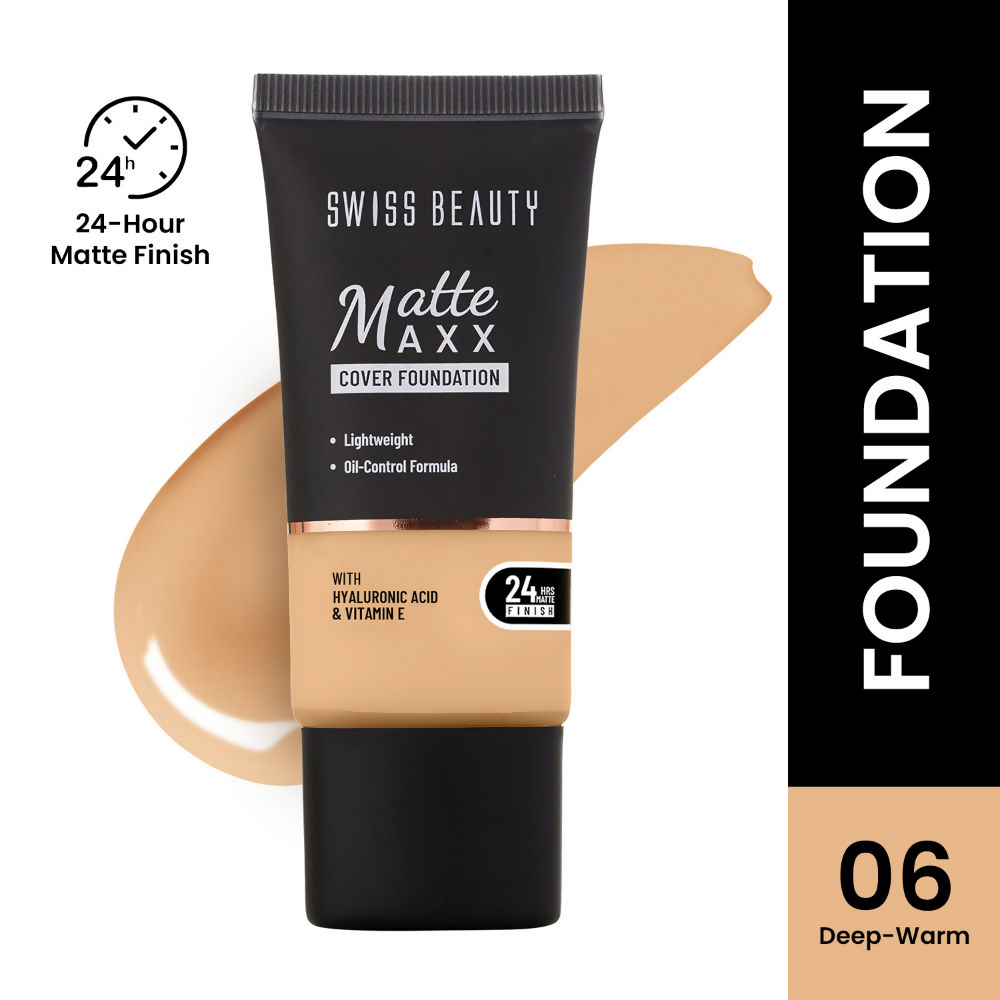 Swiss Beauty Matte Maxx Cover Foundation - 6 Deep Warm | Swadesiicart