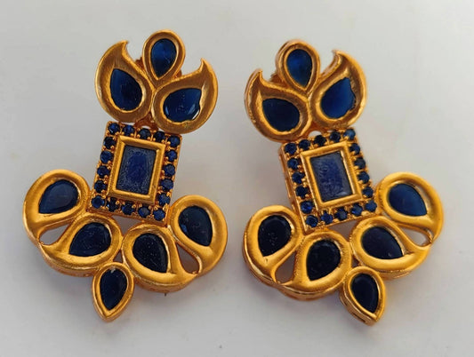 Blue Designer Earrings - Mokshi Collections