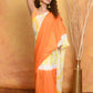 Very Much Indian Tie & Dye Handloom Mul Cotton Saree - Orange Yellow | Swadesiicart