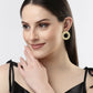 NVR Women Gold-Polished Cut Out Circle Drop Earrings - NR Retail-NVR
