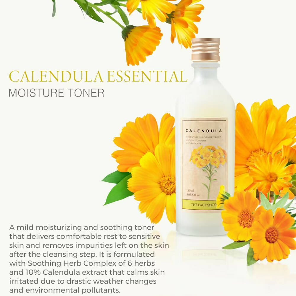 The Face Shop Calendula Essential Moisture Toner - Korean Skincare | Swadesiicart
