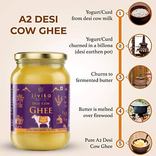 Jivika Naturals A2 Desi Cow Ghee | 100% Desi Gir Cow Ghee | A2 Milk Certified Ghee - Swadesiicart
