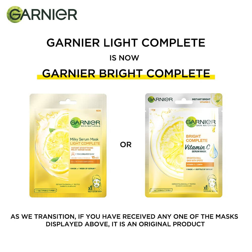 Garnier Bright Complete Vitamin C Serum Sheet Mask - Swadesiicart