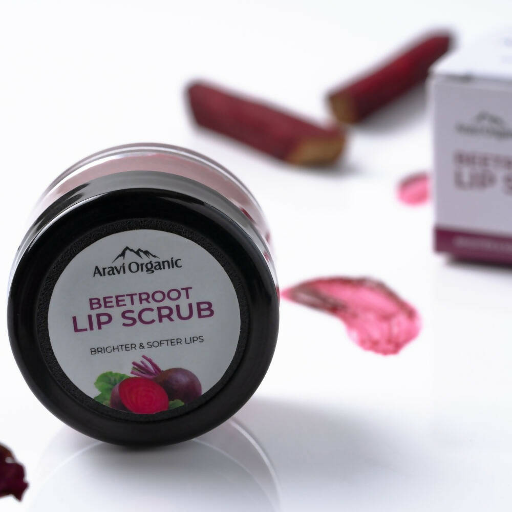 Aravi Organic Beetroot Lip Lightening Scrub Balm - Swadesiicart
