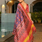 Vishnu Weaves Women's Royal Banarasi Silk Patola Printed Saree with Blouse - Swadesiicart