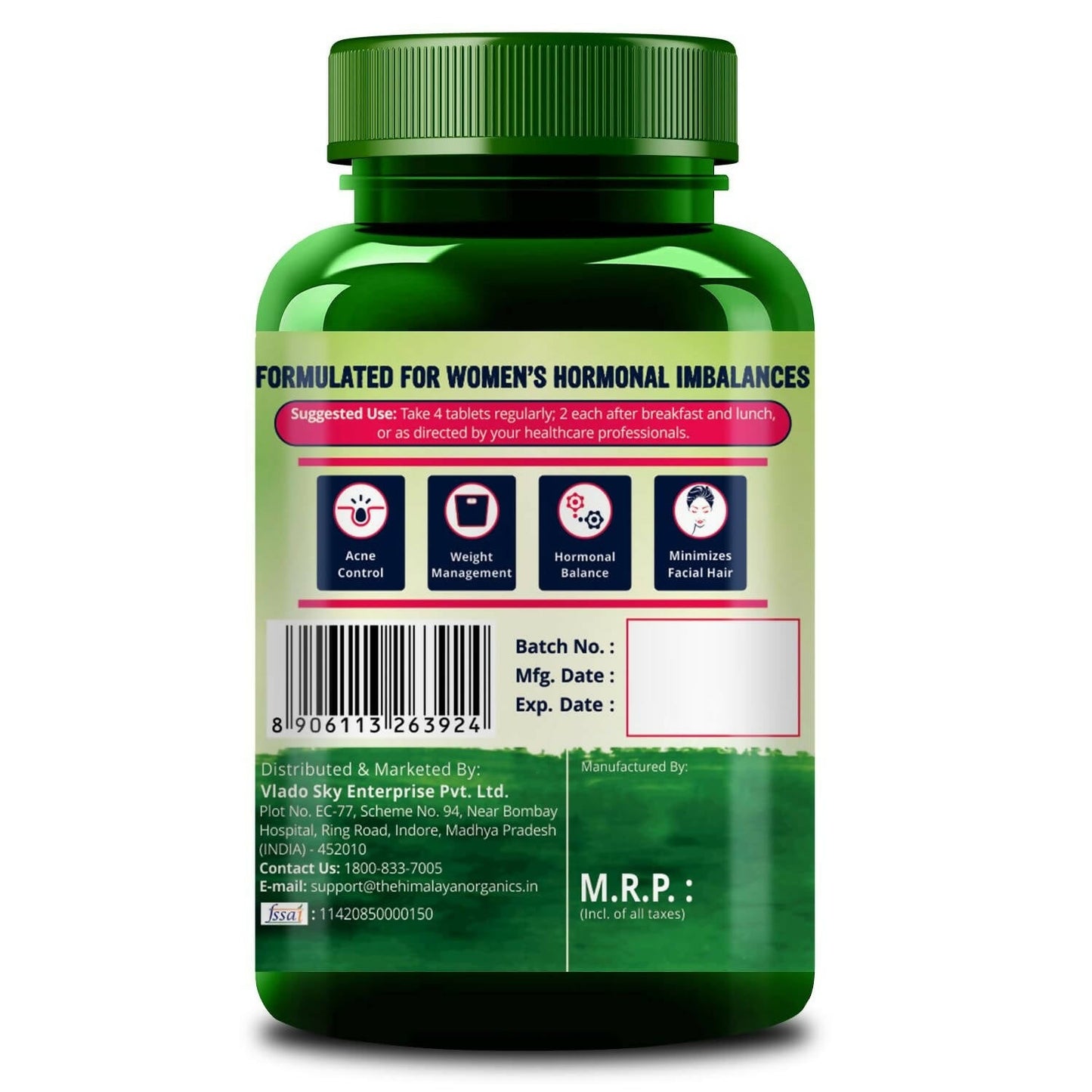 Himalayan Organics Pcos Supplement Tablets | Swadesiicart