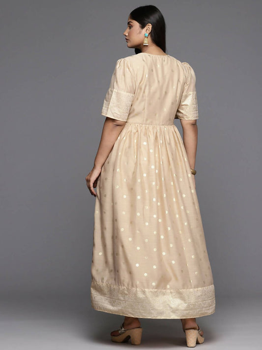 Ahalyaa Women's Traditional wear Ethnic Dress - Tan | Swadesiicart